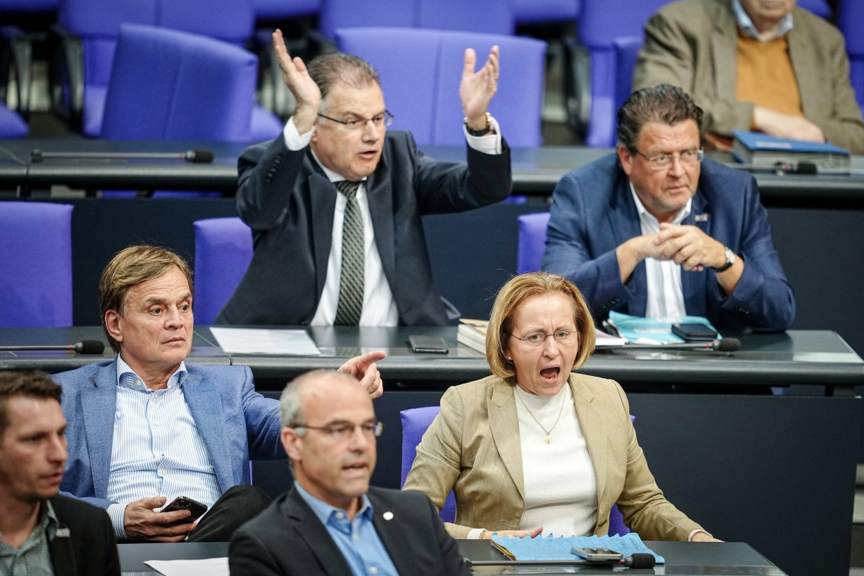 Members of the AfD faction are outraged by a speech.