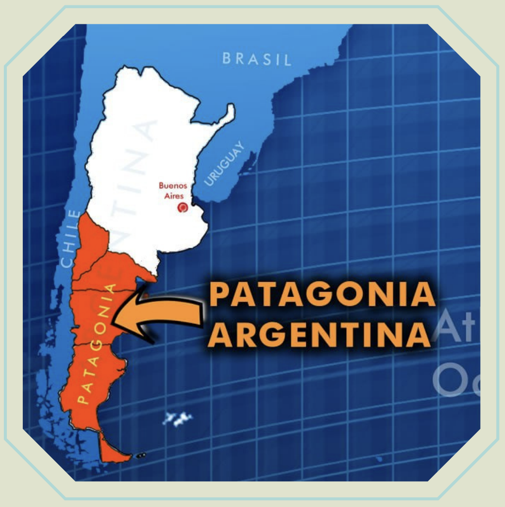 Map of South America showing the location of Patagonia 