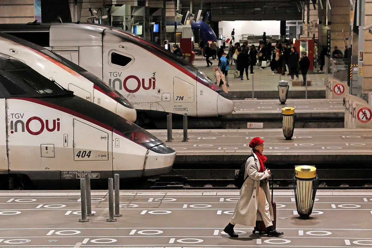 TGVs stehen im Februar im Bahnhof von Paris