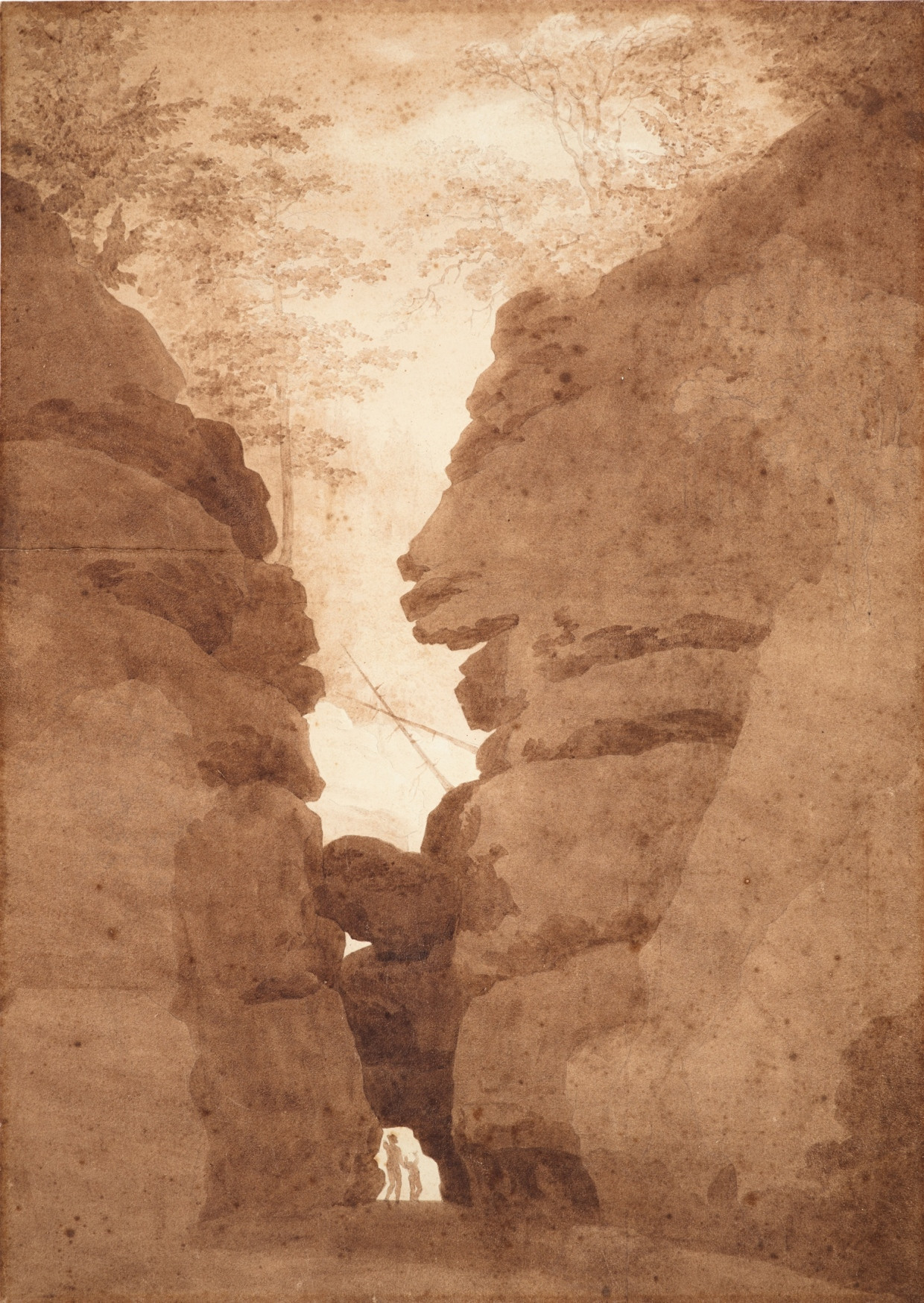 In the gorge: “Felsentor im Uttewalder Grund”, around 1801