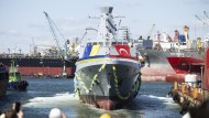 The launching ceremony of the Ada-class corvette of the Ukrainian Navy «Hetman Ivan Vyhovsky» in Turkey.