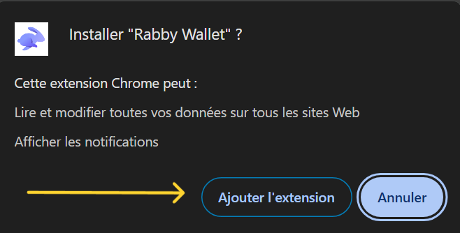 Valider les autorisations de l'extension