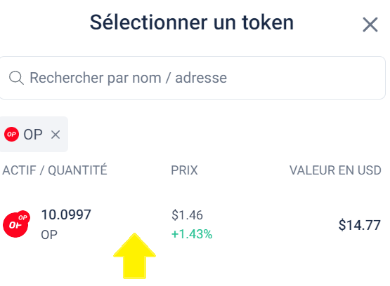 Envoyer des cryptos, 2e étape