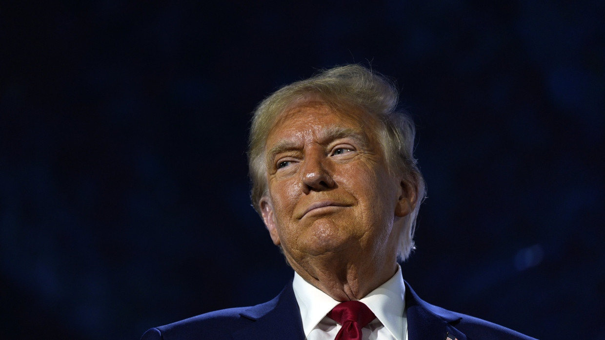 Donald Trump listens at an event in Georgia in late October.