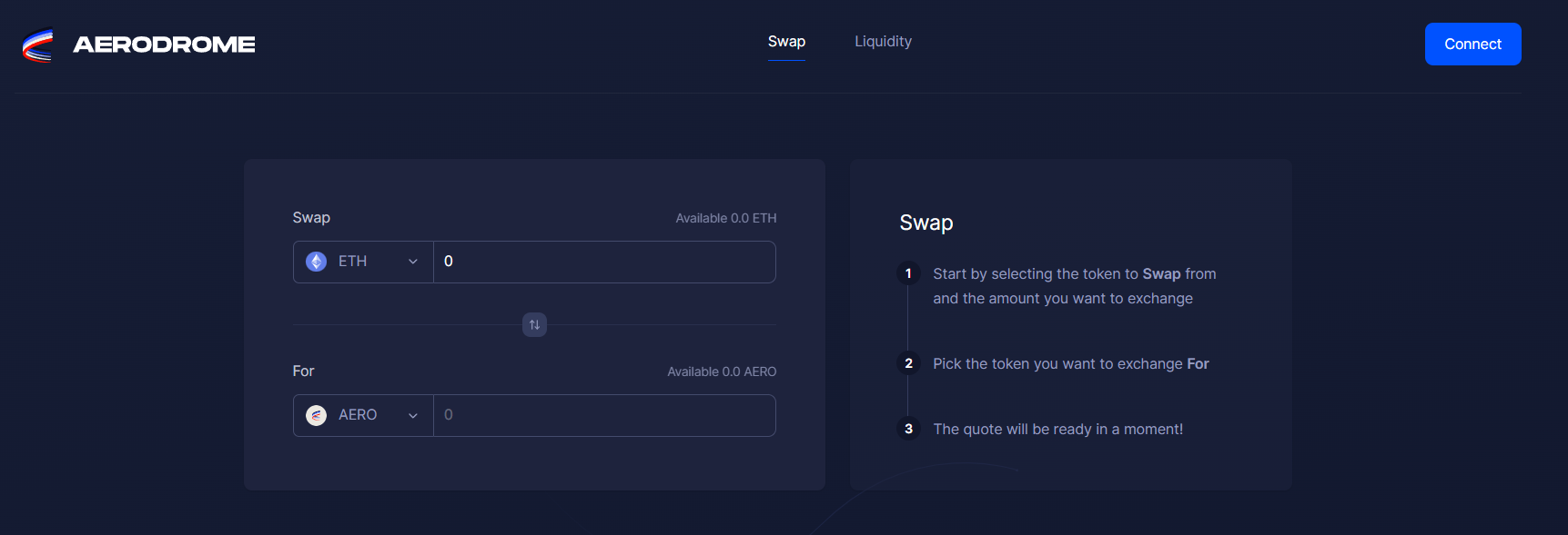 aerodrome swap interface