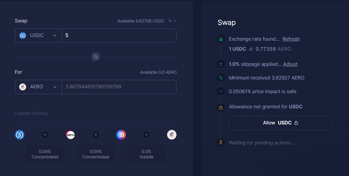 interface swap aerodrome