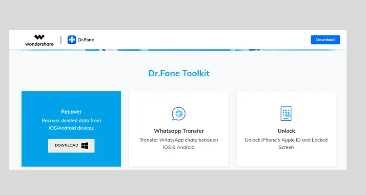 Download the “Data Recovery (iOS)” tool to retrieve deleted photos on iPhone without backup.