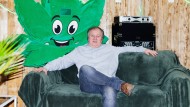 Vaclav Wenzel Cerveny in his hemp shop in Aschheim in Bavaria