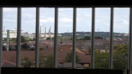 View from a parking garage in the English industrial town of Rotherham