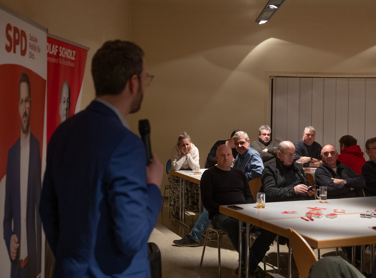 Before the battle meal: Rottwilm gives a speech at the SPD local association Gudensberg.