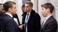 At the World Economic Forum in Davos, Emmanuel Macron talks to Sam Altman in mid -January.