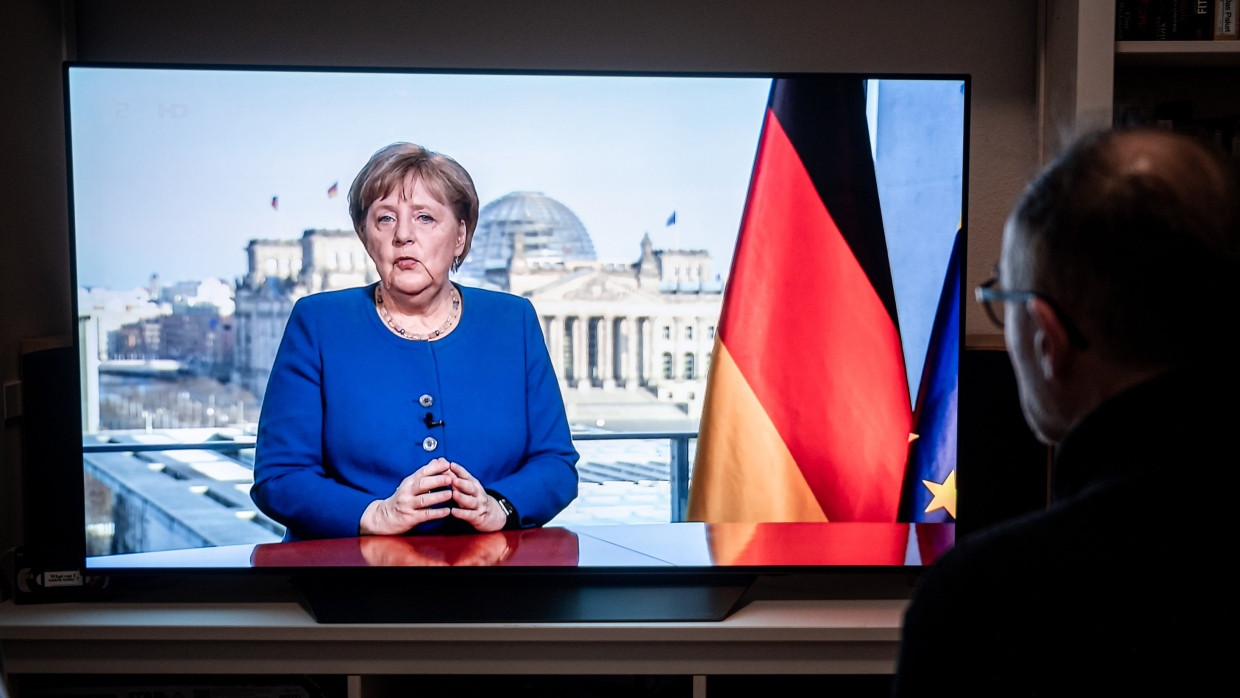 On March 18, 2020, residents of Oberhausen in North Rhine-Westphalia will see a speech by Chancellor Angela Merkel on pandemic in her living room.