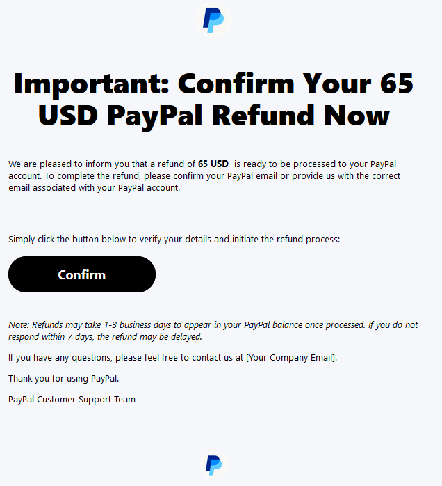 Phishing email to PayPal customers ensures uncertainty