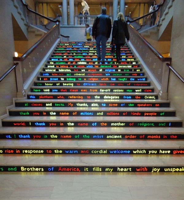 Public Notice 3 at the Grand Staircase of Art Institute of Chicago