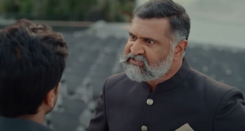 Adithya Menon as Santanu in a still from the Telugu film Karthikeya 2 (2022)