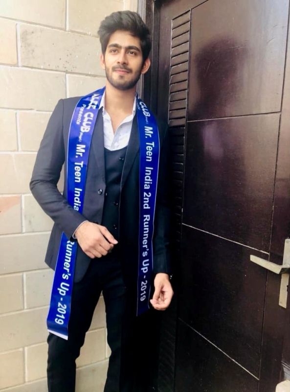 Rishabh Jaiswal after appearing as a runner up in at Alle Club's Mr Teen India pageant