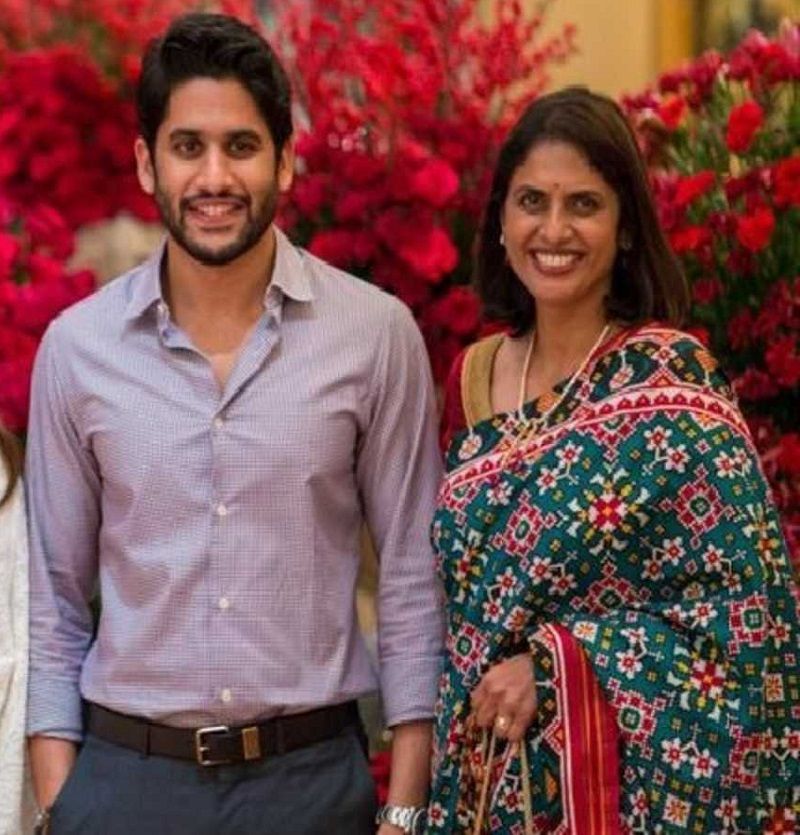 Naga Chaitanya with his mother