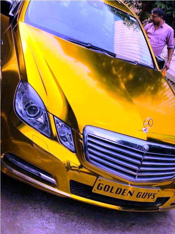 Sanjay Gujar and Sunny Waghchoure's Gold Mercedes Car