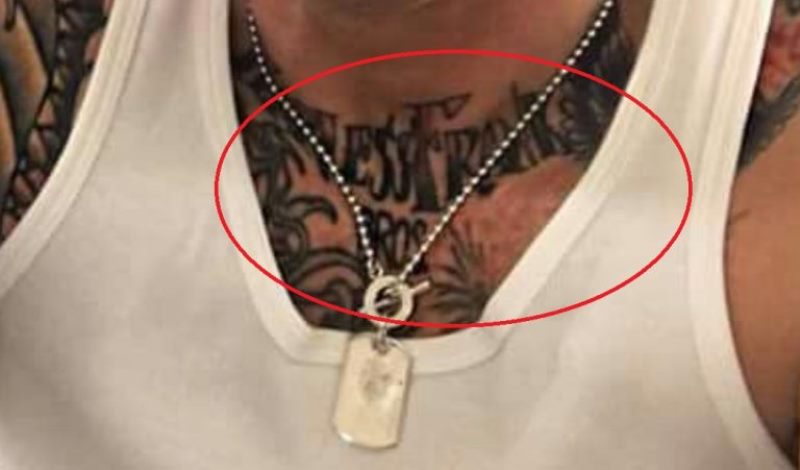 Jason David Frank's tattoo on neck
