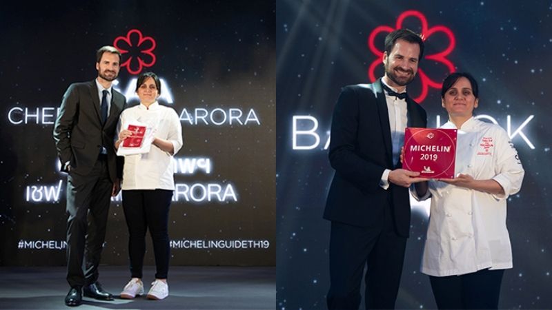 Garima Arora receiving the Michelin star in 2019