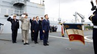 Appearance on board: Macron gives his speech on Wednesday on the warship Dixmude in the military port of Toulon.
