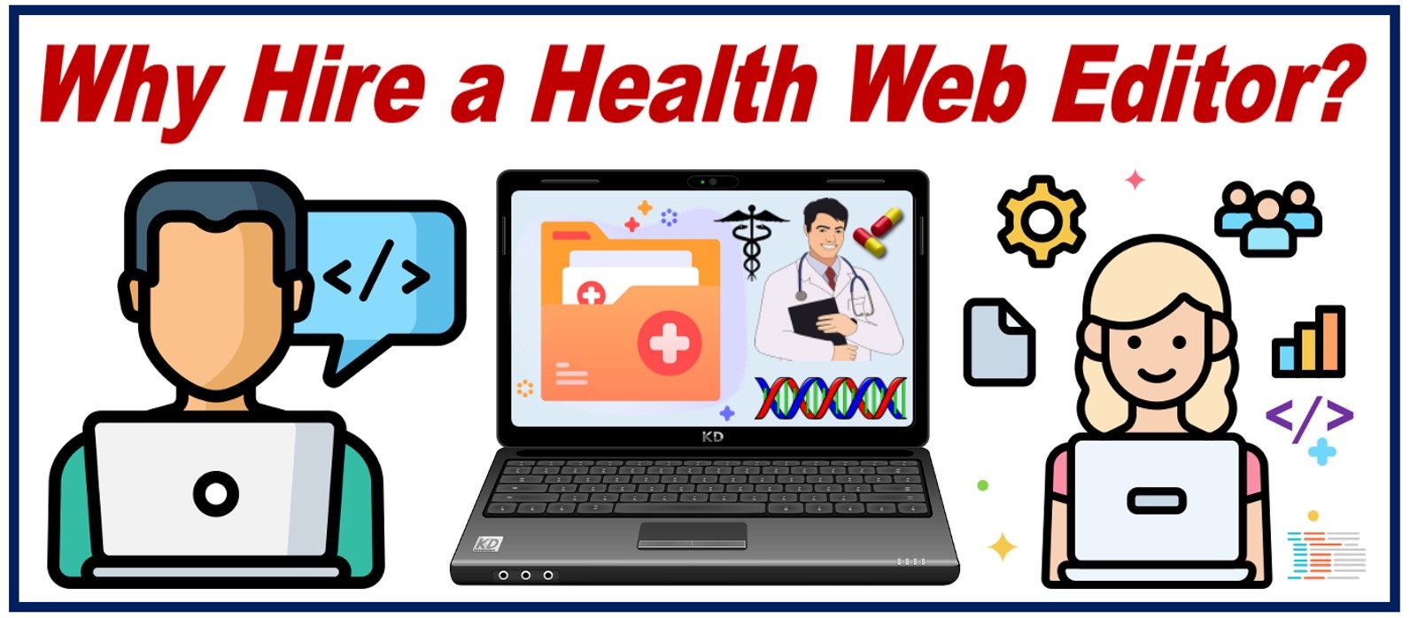 Why hire a health web editor - image showing two of them