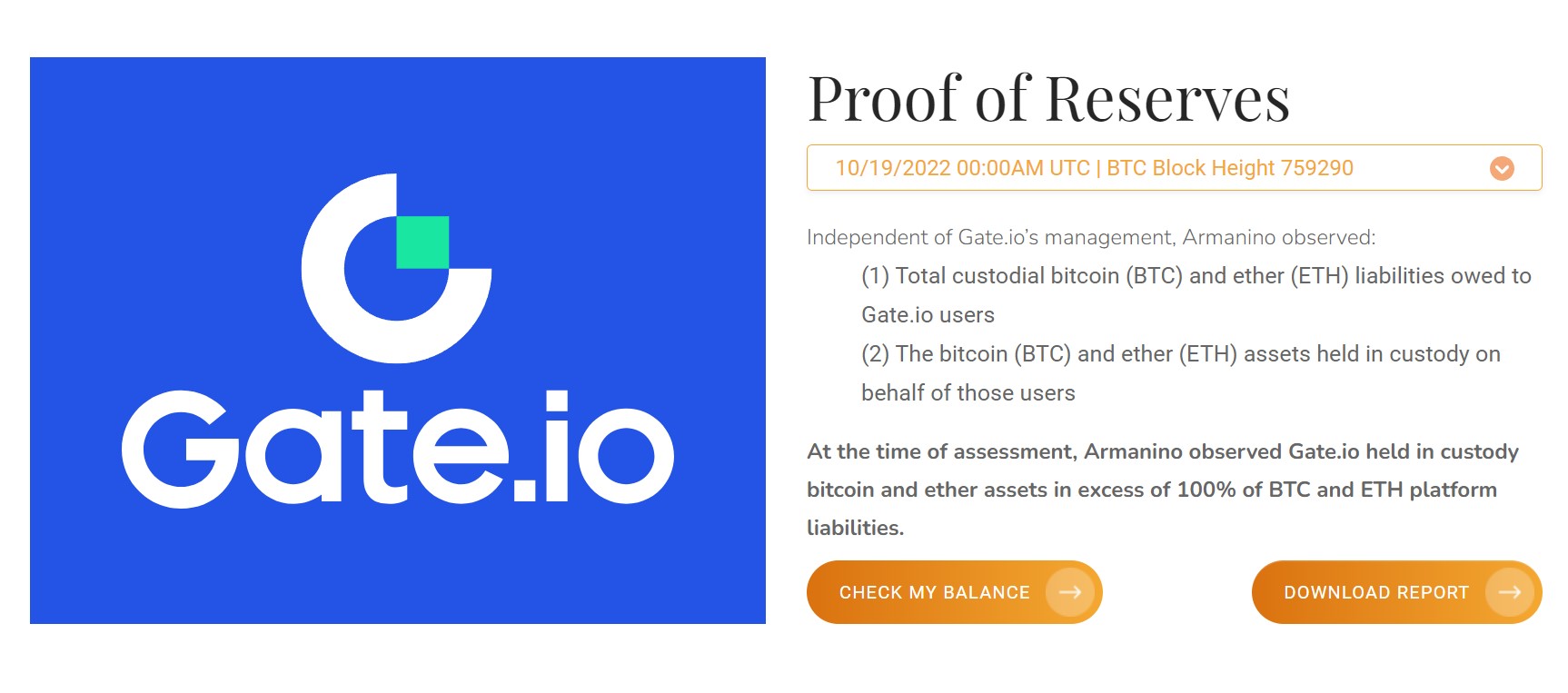 Gate.io Proof of Reserve