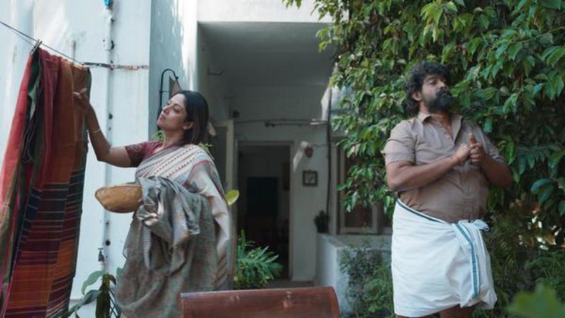 Naidya Moidu and Joju George in a still from the film 'P