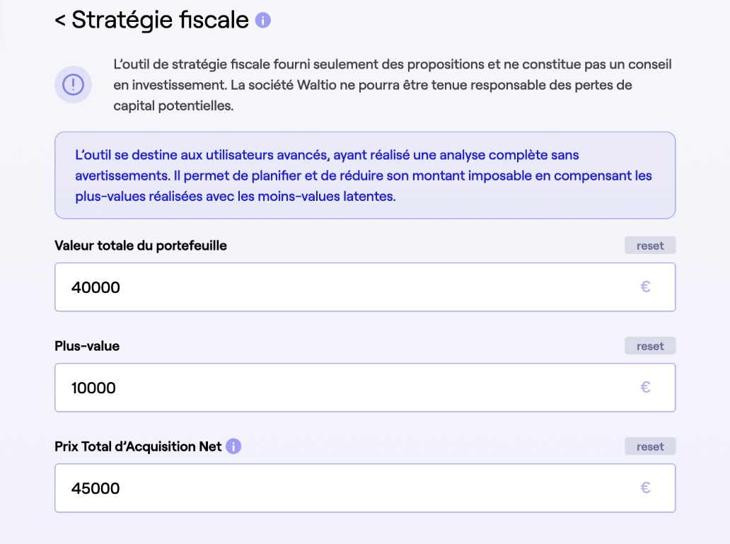 Waltio imposition optimization