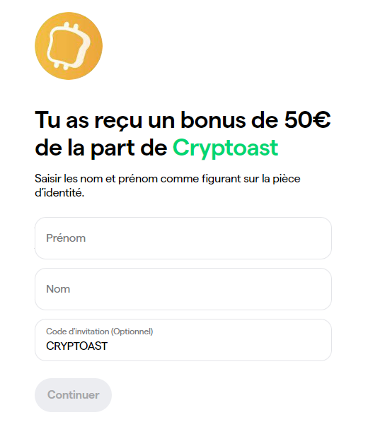 Inscription bonus cryptoast