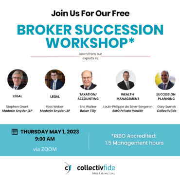 Broker Succession Workshop Invite for May 11 via zoom at 9am