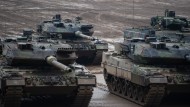 Various Bundeswehr tanks during a field exercise.