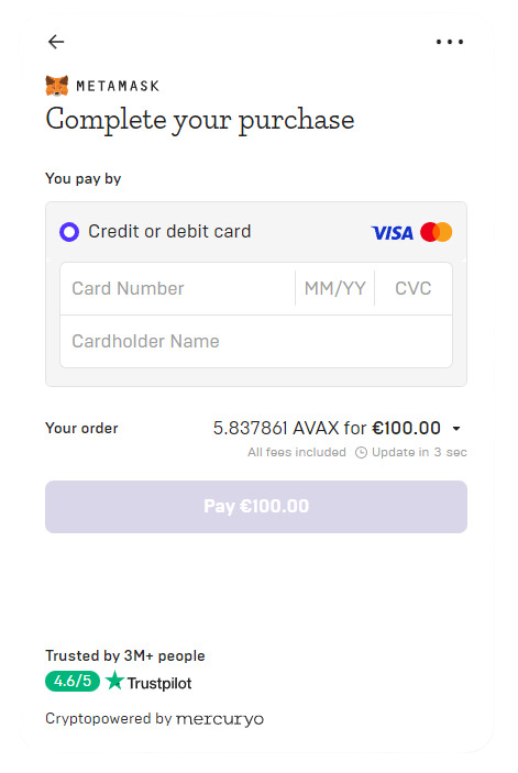 Mercuryo card payment