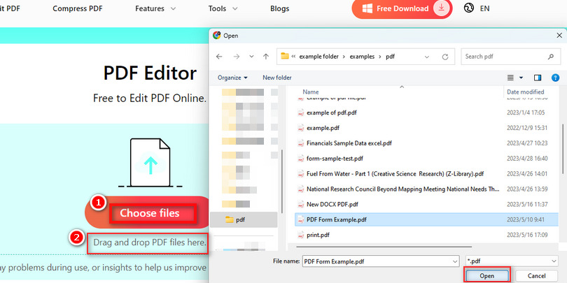 Upload a PDF Document to PDFgear Online Editor