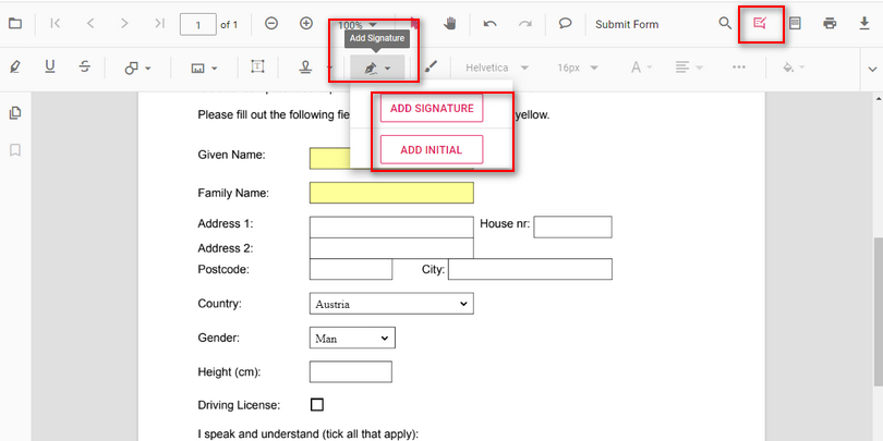 Add Signature to PDF with PDFgear Online Editor