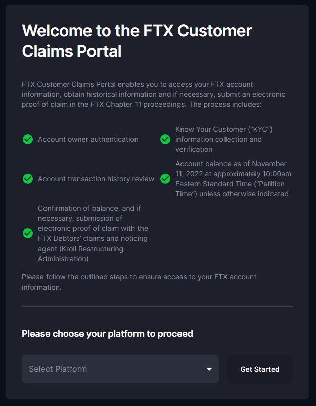 ftx claim portal