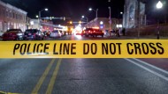 A police line in Baltimore