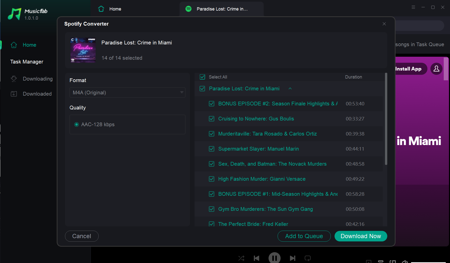 It then lets you download all the songs with the click of a button.