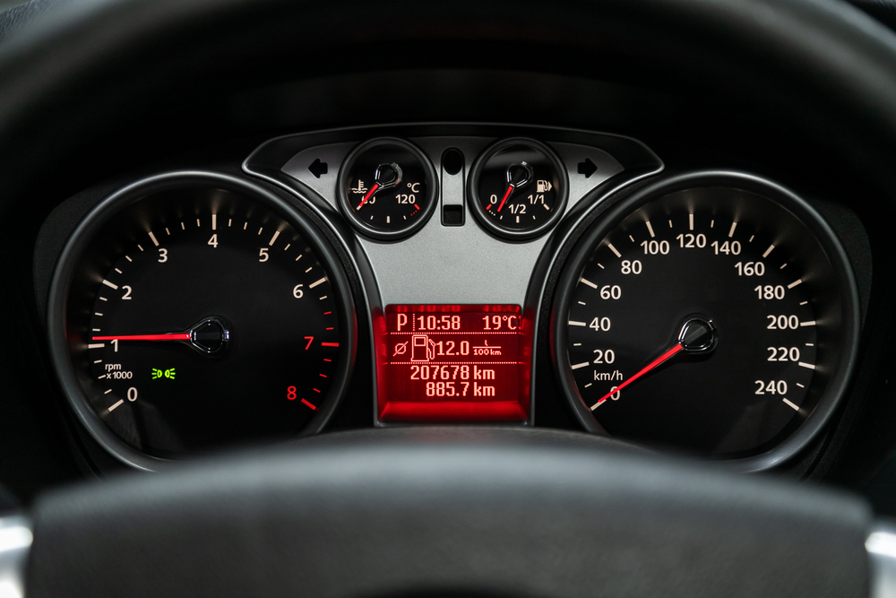 modern odometer and dashboard