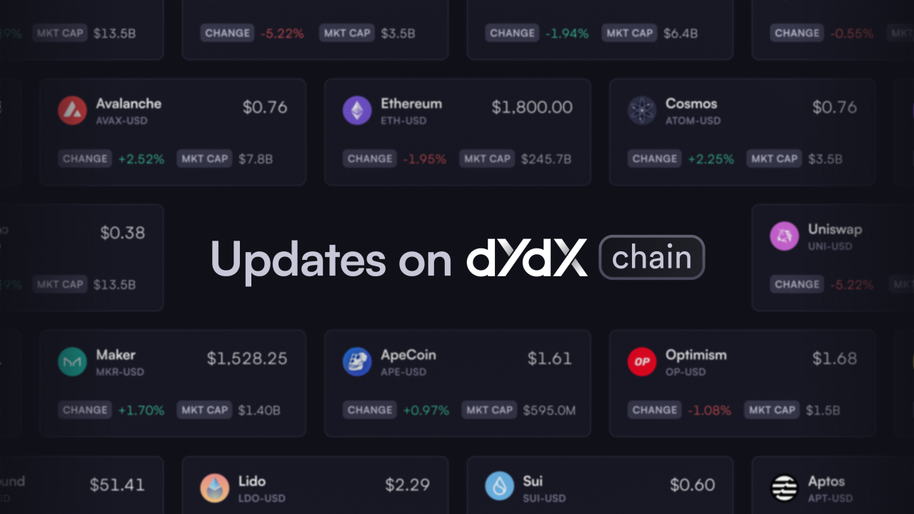 Mise à jour de la dYdX Chain