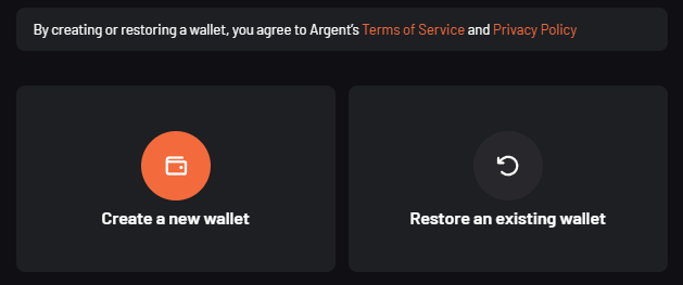 Créer Wallet Argent X