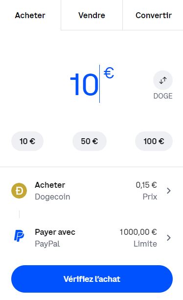 acheter dogecoin paypal