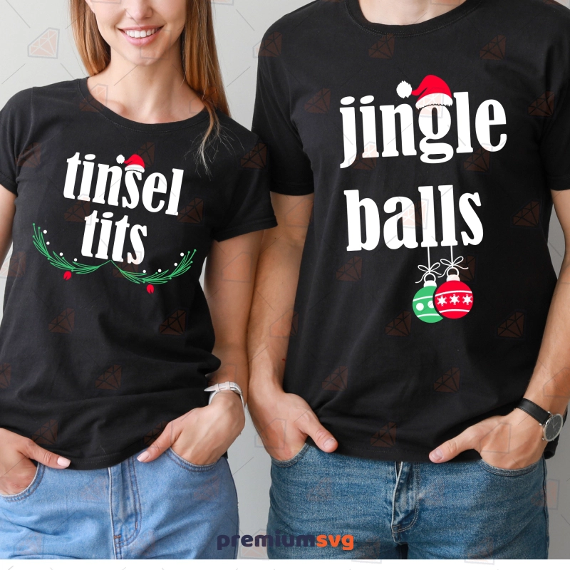 Jingle Balls and Tinsel Tits SVG Bundle, Funny Christmas SVG