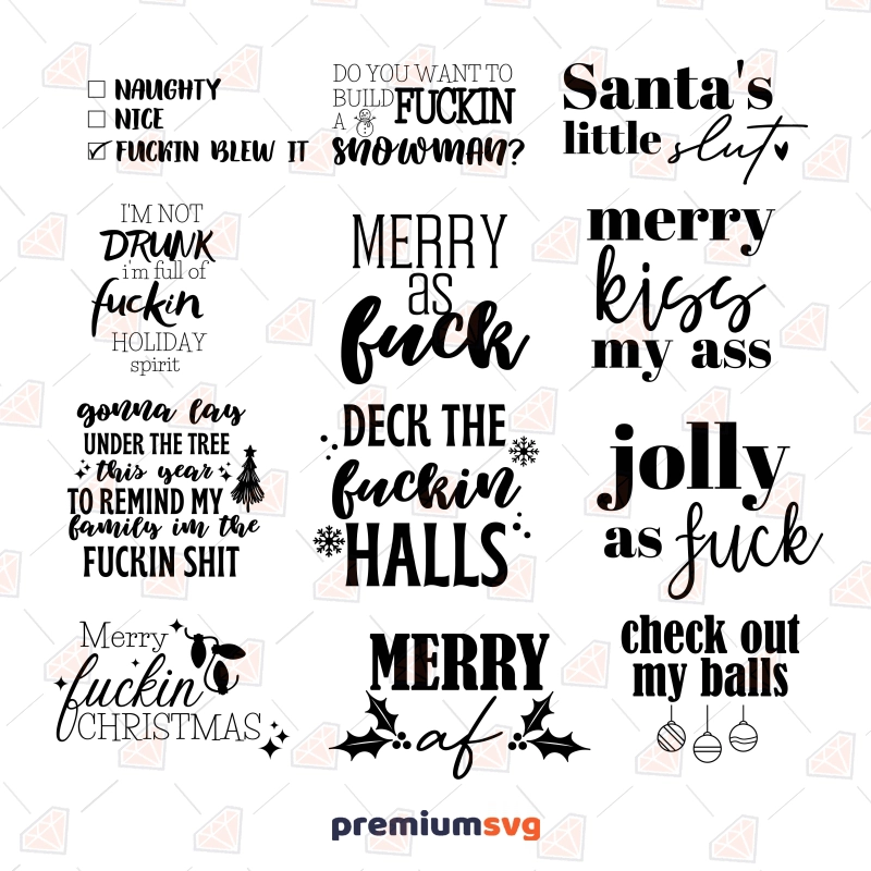 Funny Christmas SVG Bundle, Adult Christmas Funny Sayings SVG Bundle