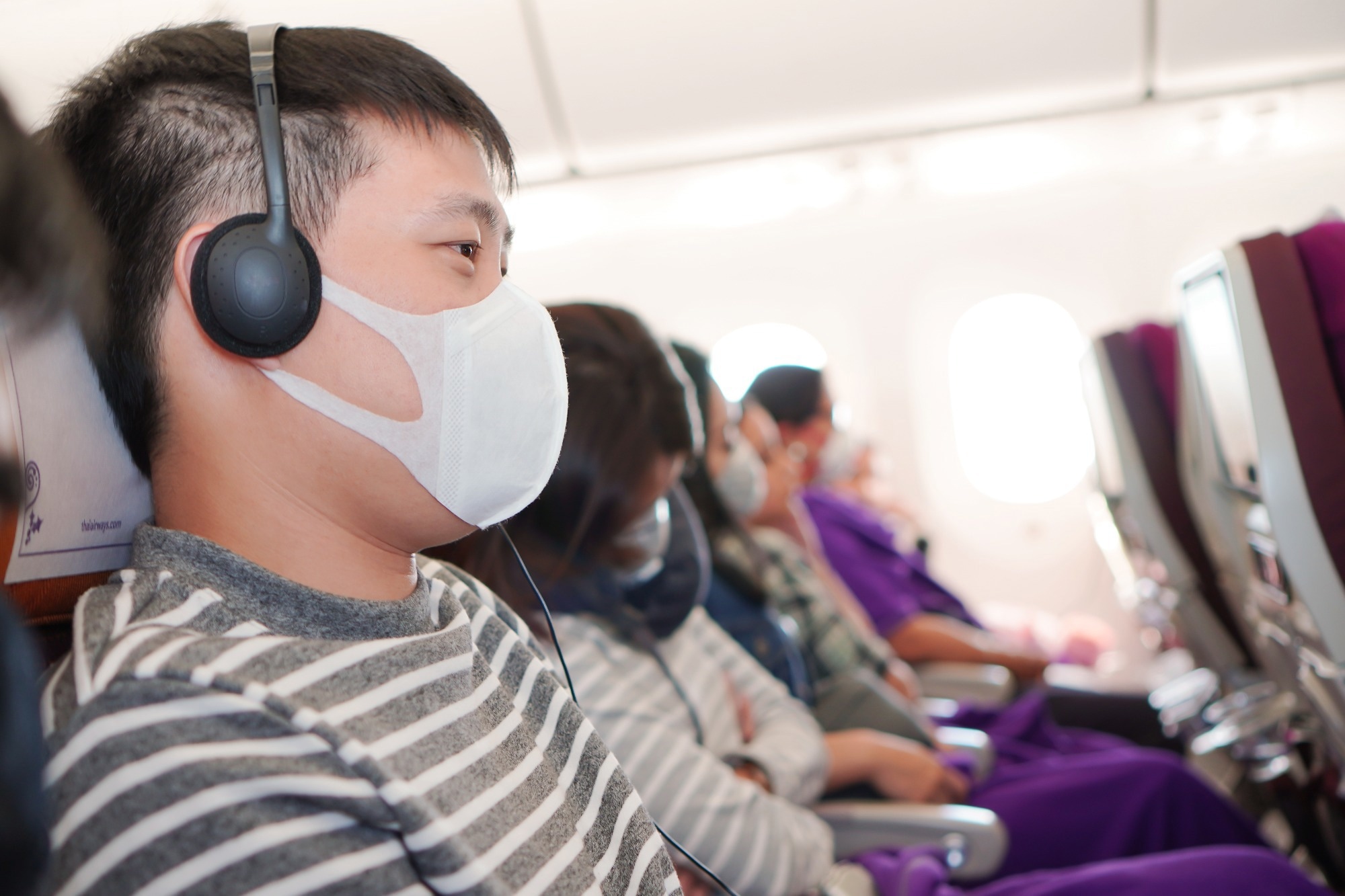 Systematic Review: The Risk of Aircraft-Acquired SARS-CoV-2 Transmission during Commercial Flights: A Systematic Review. Image Credit: Lek in a BIG WORLD / Shutterstock